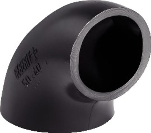 Geberit afvoer PE fitting verloopbocht 90° grote radius 56 x 50