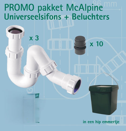 Mc Alpine promotiepakket universele sifons en beluchters