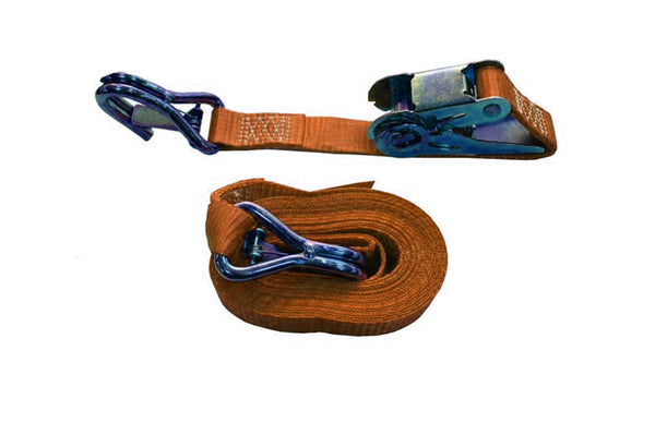 Spanband 5m x 25mm 800daN oranje met ratel en haak