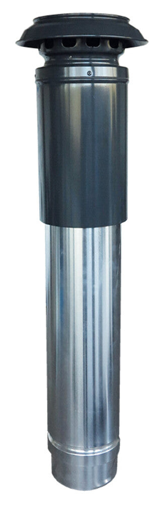 Sanutal dakdoorvoer D125 dubbelwandig gelakt galva RAL9005