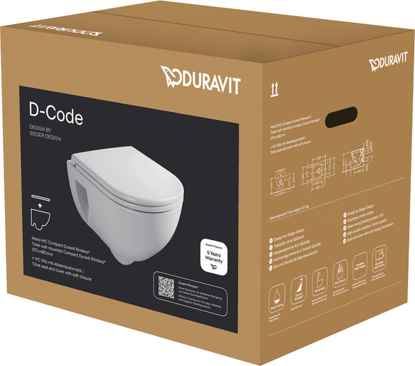 Duravit D-Code wc pack compact hangtoilet Soft Close & Take Off