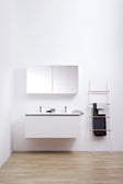 intro Tempus meuble salle de bain 120cm blanc meuble sous-vasque, tablette et siphon