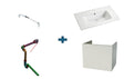 intro Now 45 ensemble salle de bains 60cm 1porte 1lavabo blanc, tablette Casa, siphon Smart D32, poignée Pronto chrome