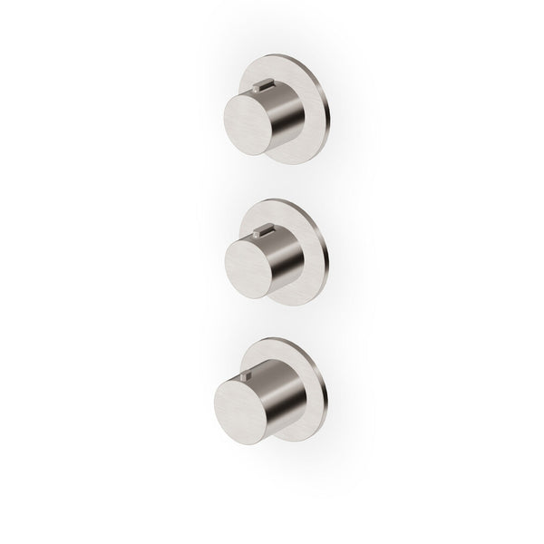 Zucchetti Pan S inbouw douchethermostaat  3/4" 2 stopkranen R96731 C3 geborsteld nikkel