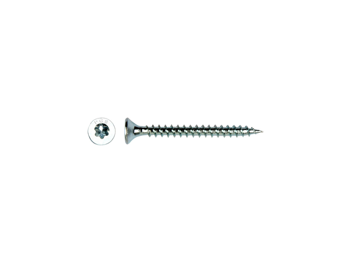 Pgb-fasteners spaanplaatschroeven VZK T-drive/voldraad 5x25 mm verzinkt 200 stuks