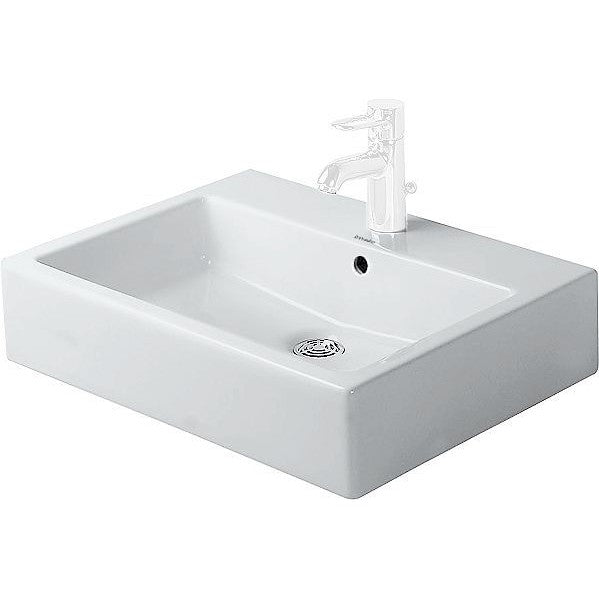 Vrijstaande opbouw lavabo vero Duravit 595X465MM +kraangat/overloop wit