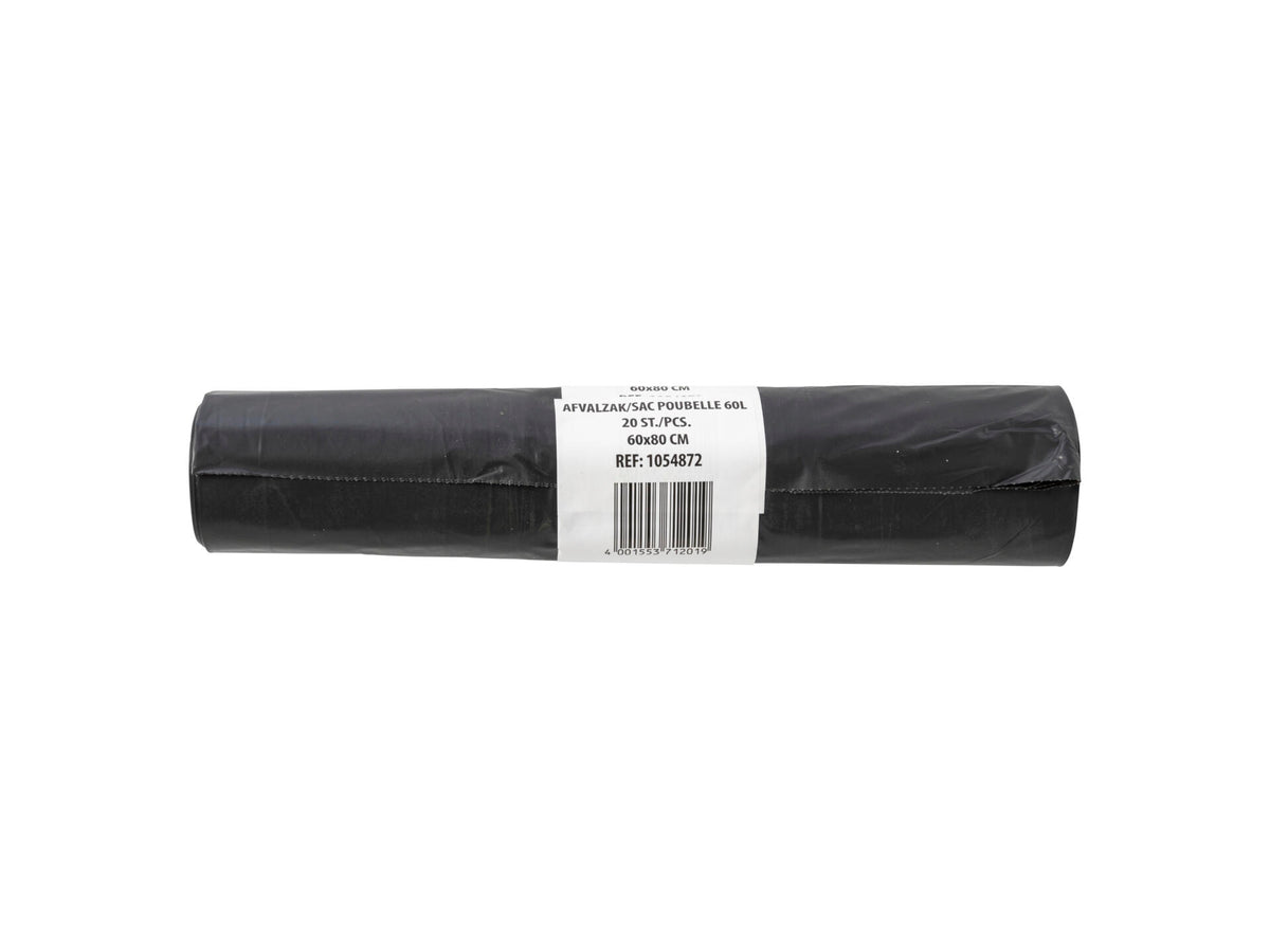 Mack vuilniszak afval 60l zwart 20 stuks