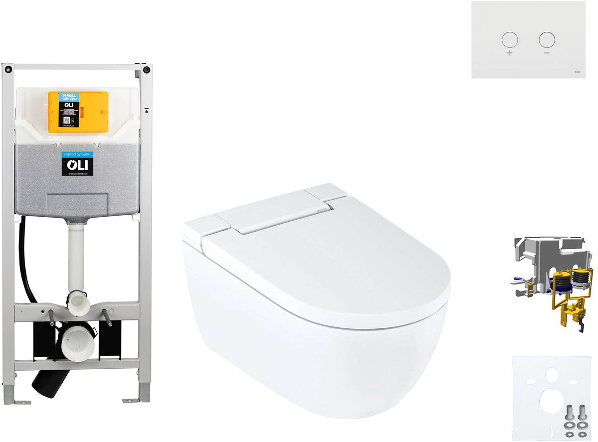 Wallfix OLI hangwc AQUACLEAN ALBA blink wit, wc-inbouwframes — SKU DESCO-726979