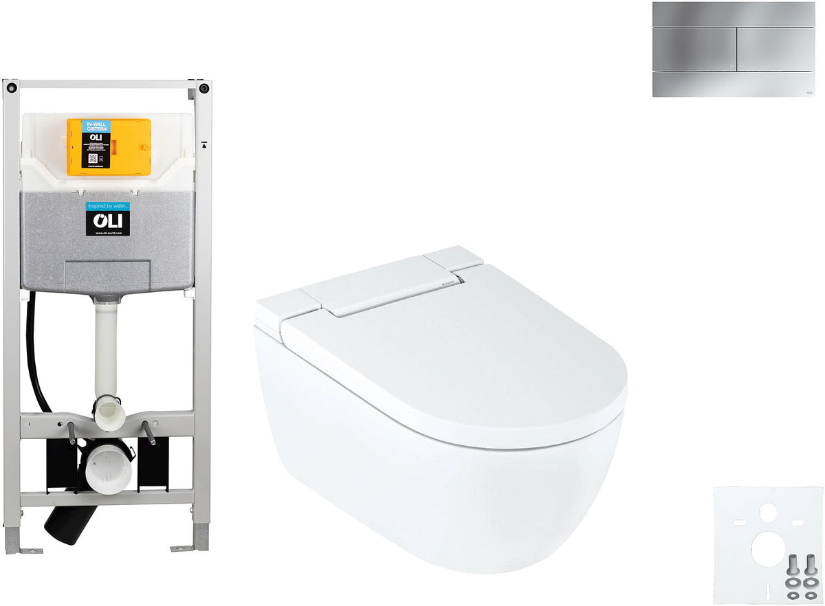 Wallfix OLI hangwc Aquaclean Alba slim mat CHROOM