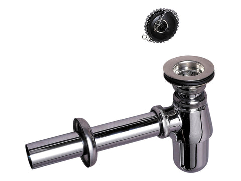 Wirquin wastafelsifon met muurbuisplug chroom