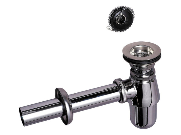 Wirquin wastafelsifon met muurbuisplug chroom
