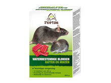 Fortus waterbestendige blokken tegen ratten en muizen 12x25 g