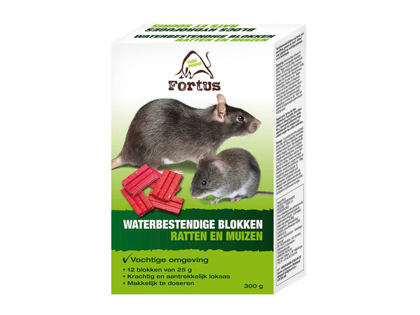 Fortus blocs hydrofuges antirats & antisouris 12x25 g