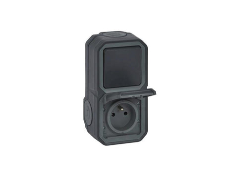 Legrand wisselschakelaar en stopcontact plexo zwart