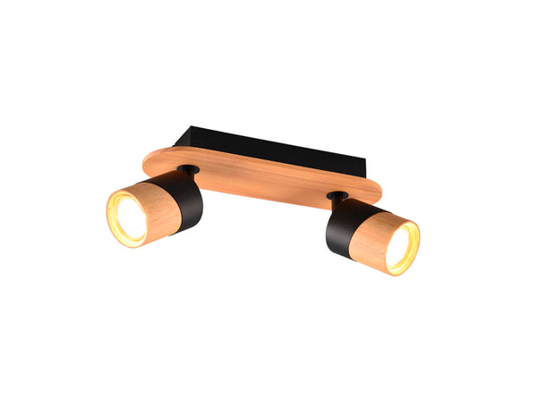 Trio Aruni barre de spots GU10 max. 2x10 W brun/blanc