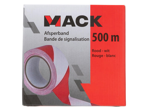 Mack afsperband 500m rood/wit