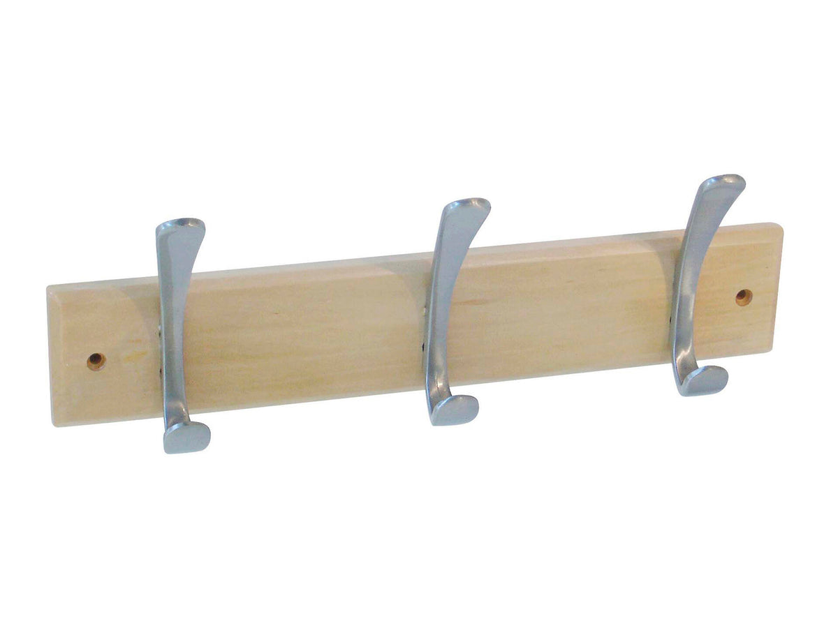 Linea Bertomani Kapstok 3 dubbele haken 330x110 mm hout/zamak vernikkeld
