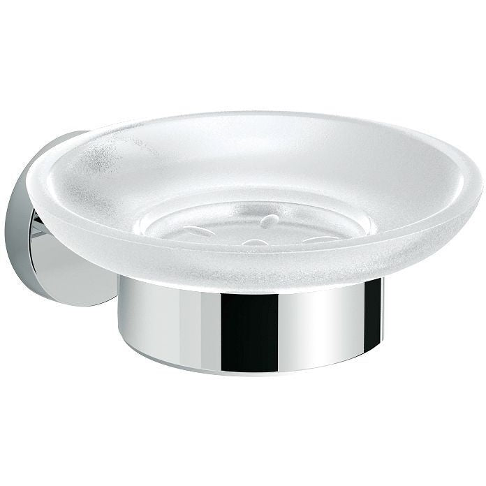 Zeepschaal + houder hold o(n) chroom/mat glas