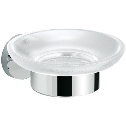 Zeepschaal + houder hold o(n) chroom/mat glas
