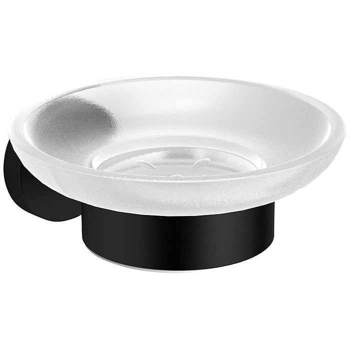 ZEEPSCHAAL+ HOUDER HOLD O(N) MAT ZWART/ MAT GLAS