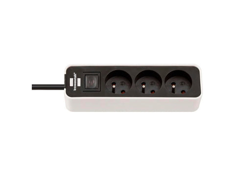 Brennenstuhl Ecolor stekkerdoos 3x met schakelaar en kabel 1,5m H05VV-F 3G1,5 wit/zwart, stekkerdozen — SKU COLOS-964176, EAN 4007123667574