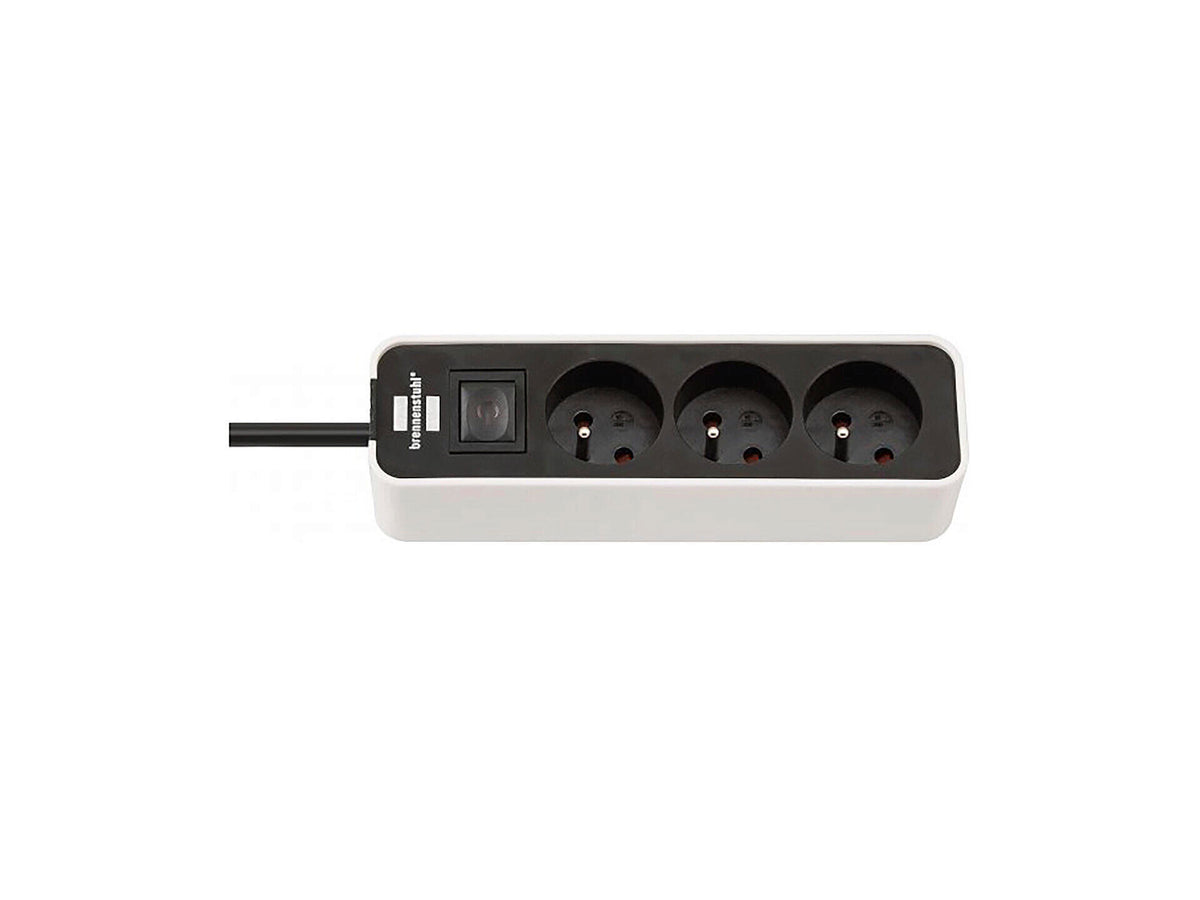 Brennenstuhl Ecolor stekkerdoos 3x H05VV-F 3G1,5 5m wit/zwart