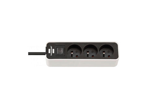 Brennenstuhl Ecolor stekkerdoos 3x H05VV-F 3G1,5 5m wit/zwart