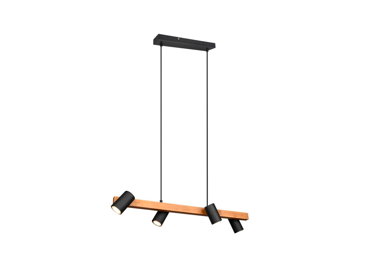 Trio Marley hanglamp GU10 max. 4x35 W bruin/zwart