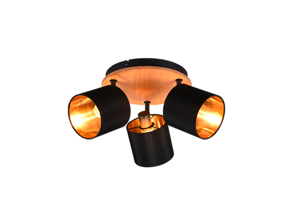Trio Tommy spot de plafond E14 max. 3x28 W brun/noir