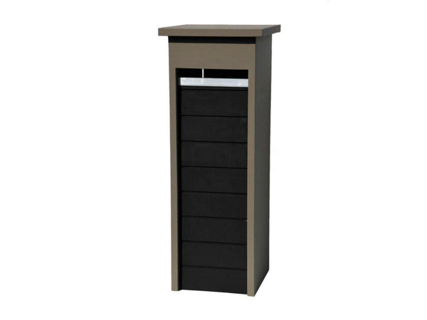 De Witte EX321 brievenbus blauwe hardsteen taupe/zwart