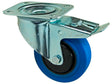 Mack roulette à frein pivotante 100mm platine caoutchouc bleu