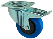 Mack roulette à frein pivotante 100mm platine caoutchouc bleu