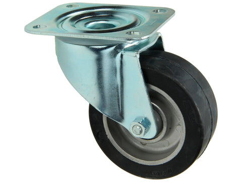 Mack zwenkwiel 100mm met rubberloopvlak