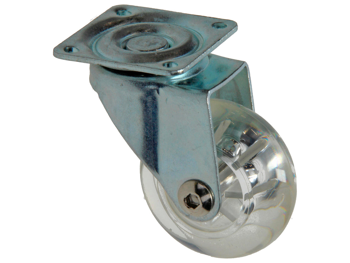 Mack zwenkwiel 50mm met plaat transparant
